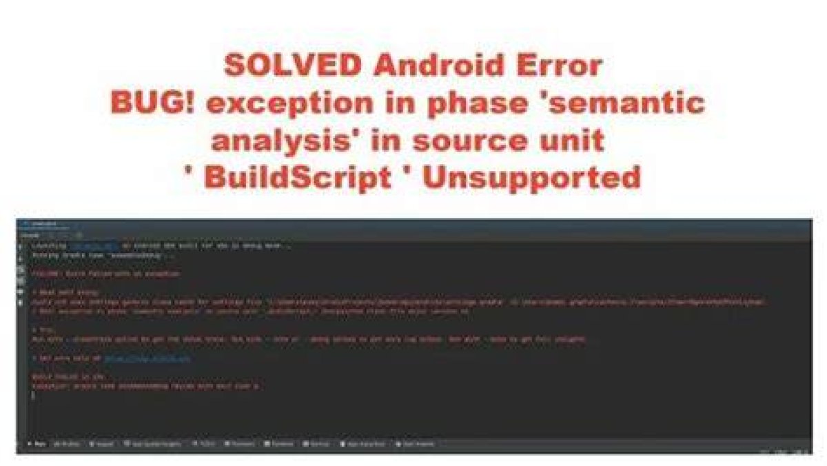 Bug! Exception in Phase 'Semantic Analysis'. .. Unsupported Clas