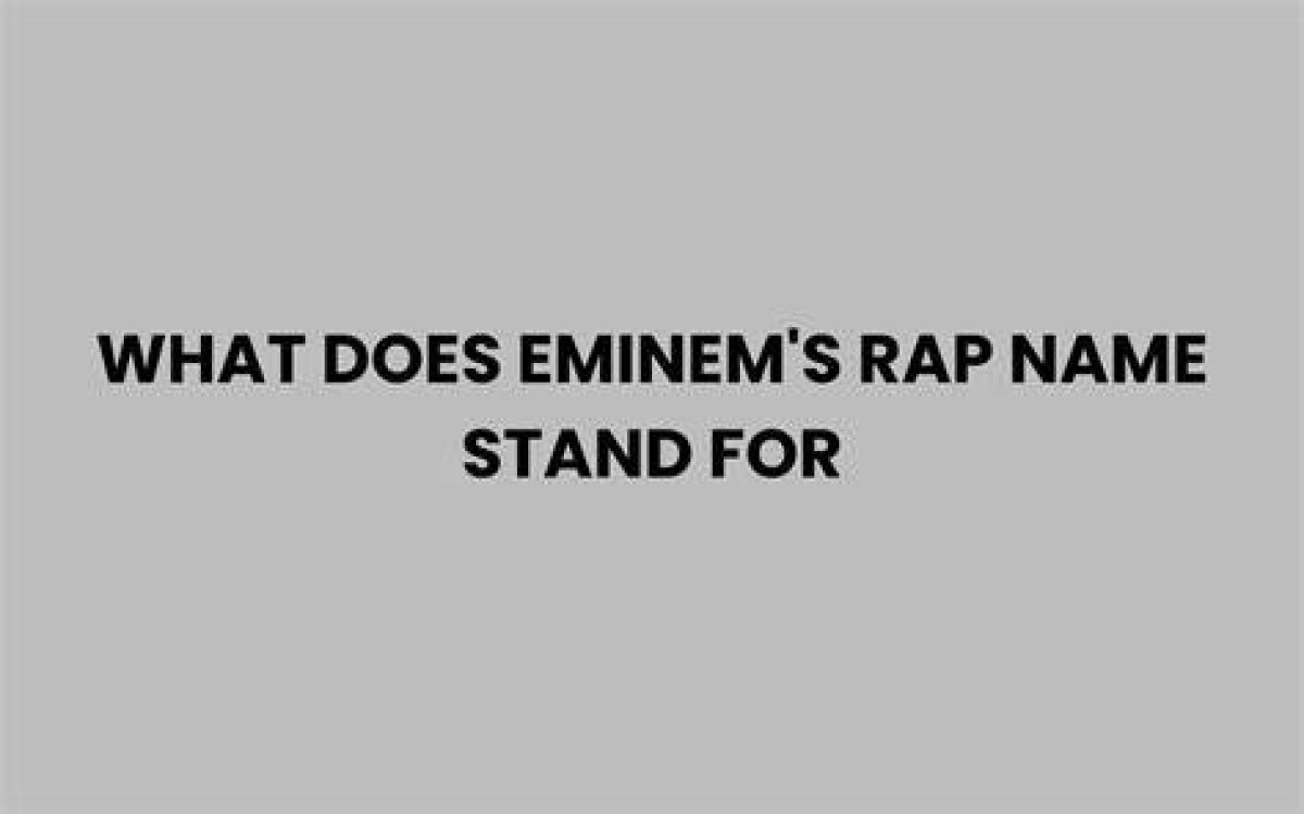 What Does Eminem's Name Really Stand for?